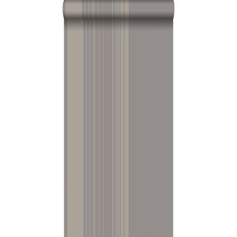 papier peint à rayures taupe et bronze brillant  - Origin Wallcoverings (1/5)