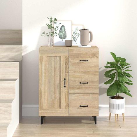 812234 vidaXL Sideboard Sonoma Oak 69,5x34x90 cm Engineered Wood (1/5)