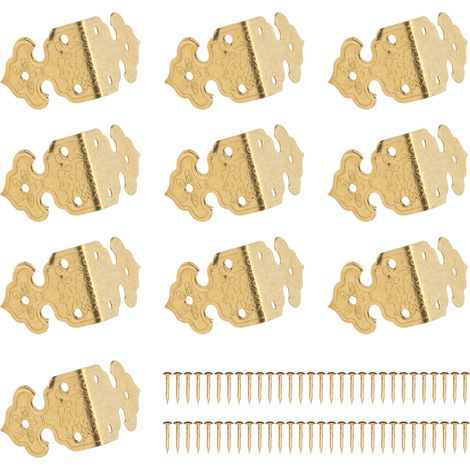 10Pcs Metal Corner Protector Retro Style Durable Brass High Hardness Widely Used Corner Guards for Case Box Furniture (1/5)