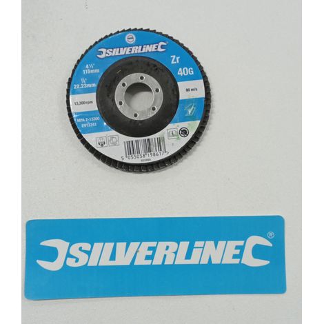 Disco silverline con  zirconio  per la smerigliatura di metalli 115 x 22,23 con grana da 40 60 80-40 g (1/2)