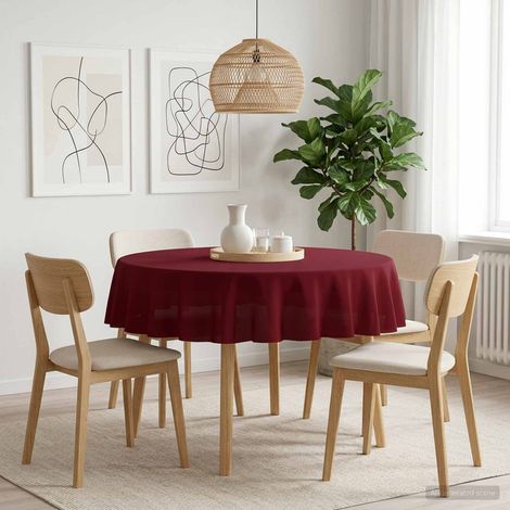 vidaXL Tissu de Table Rond Bordeaux Ø 160 cm Polyester (1/5)