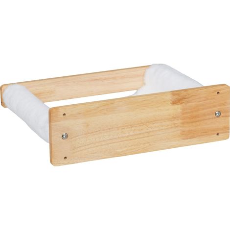 Amaca per gatti da parete comoda superficie di sdraio peluche 60 x 30 x 15 cm in legno beige 130016848