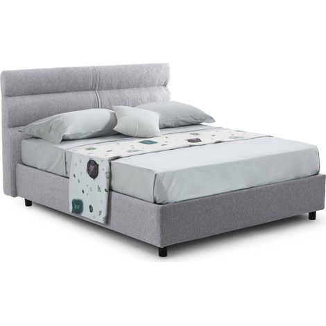 Letto Singolo Brenta, Sfoderabile, Contenitore Made in Italy, Grigio (1/5)