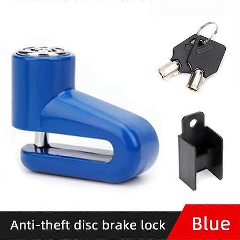 Antivol de disque de frein pour motos, scooters et quads, support robuste en forme de U avec cordelette de rappel et 2 clés, antivol de disque portable pour vélos électriques (1/5)