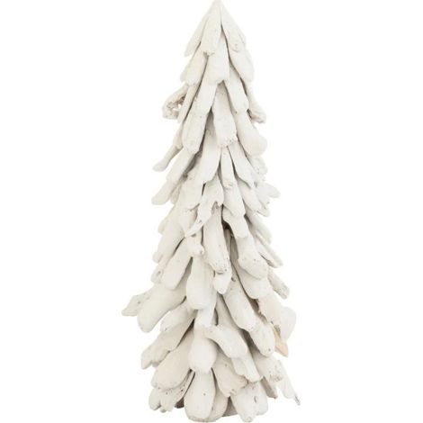 Sapin de Noël à Poser "Bois Flotté" 70cm Blanc (1/2)