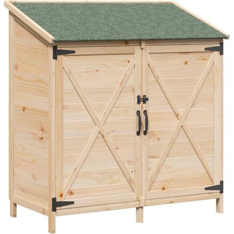 Cabane de jardin naturelle, 106 x 56 x 113,5 cm, bois d'ingénierie. (1/5)
