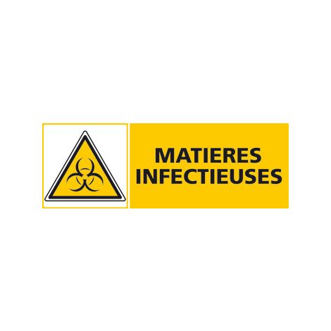 Panneau MATIERES INFECTIEUSES (C0419) - Adhésif - 210 x 75 mm