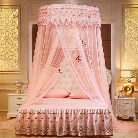 Mosquito Net Round Lace Mosquito Mosquito Net with Fairy Fairies for Bedroom Double Bed/Single Bed (Size : 1.5M Bed) (1/5)