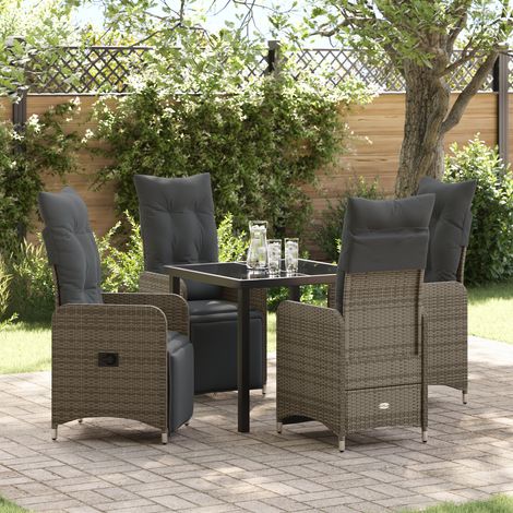 Garden Dining Set 5 pcs Beige Poly Rattan vidaXL (1/5)