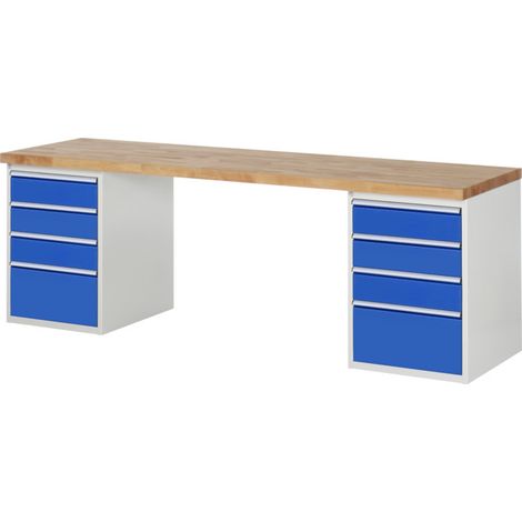 Établi Rau modèle 7510 avec 8 tiroirs l x p x h 2500x700x840mm