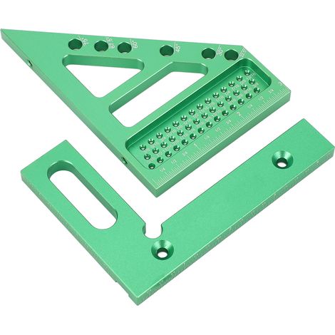 Équerre de menuisier en alliage d'aluminium avec goujon de repérage, gravure pouces, règle traçage mesure bois, 4 pcs (1/5)