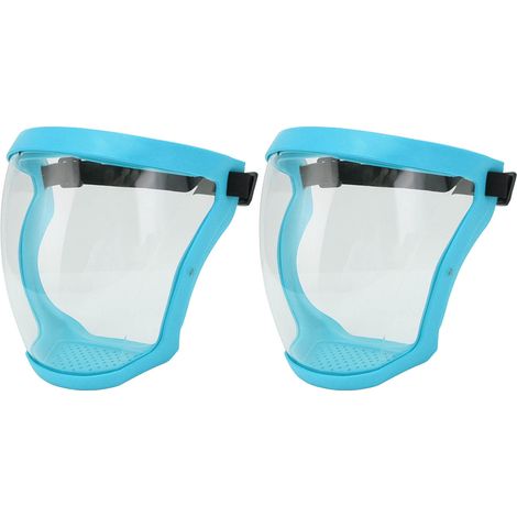 Lot de 2 masques de protection anti-poussière avec élastique de sécurité, réutilisables et dotés de filtres en coton. Transparents, bleu lac pour enfants. (1/5)