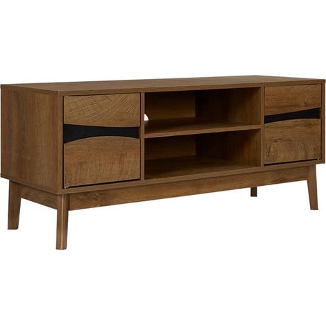 Meuble TV 2 Portes "Forest" 110cm Marron (1/5)