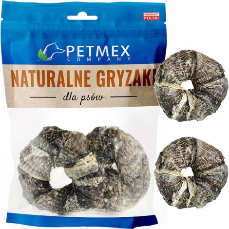 Hundeleckerlis, Kauartikel, getrocknete Kabeljauhaut, Petmex-Ringe, 100 g
