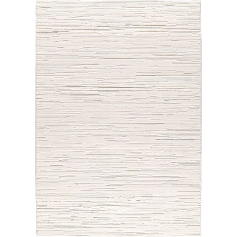 Tapis de Salon Snow Aspect Laine Doux en Polyester Naturel Clair 160 x 230 x 1 cm - PANGIVO (1/3)