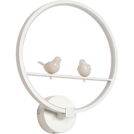 Applique murale LED blanche 18 W 3000 K à lumière chaude, motif deux oiseaux (1/5)