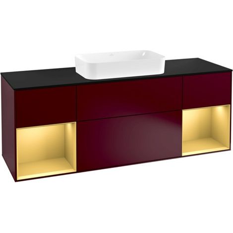 V&B Waschtischunterschrank Abdeckplatte bla m Finion 160x60cm, Reg gol m lacquer, Peony Matt (1/2)