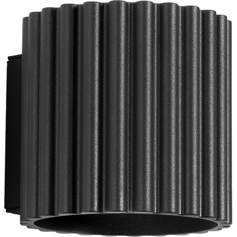 Applique murale moderne noire, tube rainuré, 10 cm, haut et bas, 1 ampoule G9 10 W, AURA Sollux Lighting (1/5)