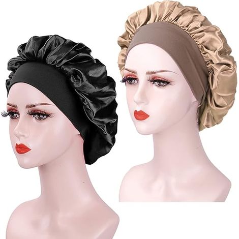 Pieces Bonnet Satin Cheveux Nuit, Bonnet en Soie pour Femme (1/5)