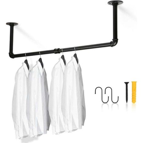 92 cm Kleiderstange, Kleiderschrankstange, XU, Kleiderstangen bis 65 kg Traglast - Weiß - KZQ