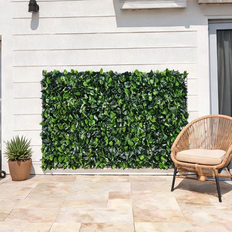 Grillage occultant artificiel 300 x 100cm vert foncé en tissu (1/5)
