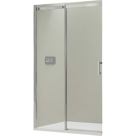 BERNSTEIN - Paroi de douche fixe et porte coulissante en verre véritable 120x190x0,6cm (LxHxP) - traitement Nano - DX806A FLEX