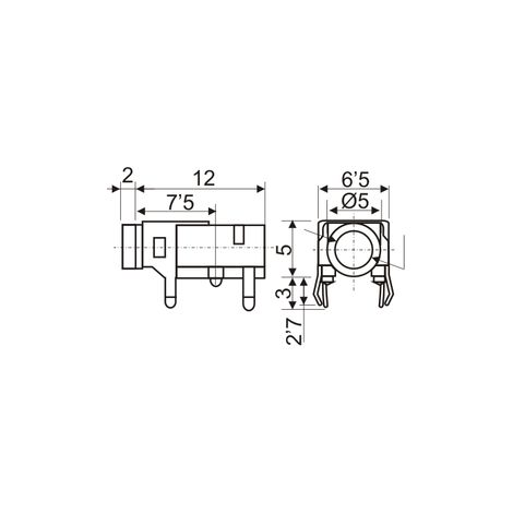 Conector Base JACK 3,5mm Hembra Stereo Cto. Impreso (1/4)