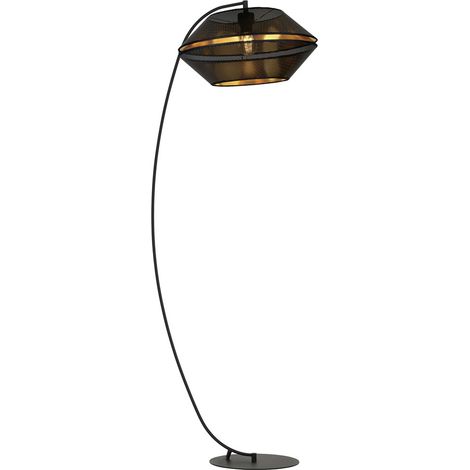 Lampadaire arc MALIA métal noir/or doré E27 Emibig (1/5)