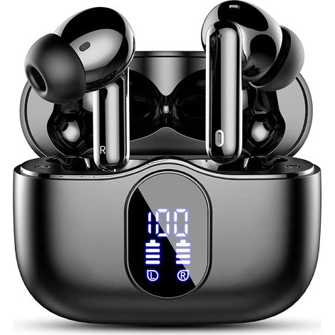 Écouteurs Bluetooth 5.3, Écouteur sans Fil avec 4 ENC Réduction Antibruit Mic Casque Bluetooth Hi-FI Son Stéréo, 36 Heures Durée de Lecture, IP7 Etanche, Écran LED, Contrôle Tactile (1/5)