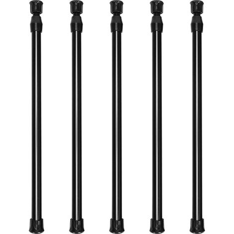 5 Pack Placard Bars Tensions Ressort De Tige Tringle À Rideau Pour Projets De Bricolage, Largeur Extensible, 11,81 À 20 Pouces (Noir)