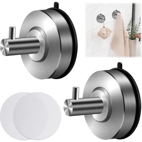 Handtuchhaken mit Vakuumsaugfuß extrem starke Saugkraft maximale Tragkraft 5 kg wiederverwendbar Handtuchhaken aus Edelstahl Wandhaken kein für (1/5)