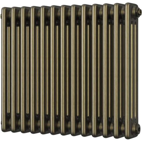 Alpha - Antique Brass Column Radiator H500mm x W599mm 3 Column (1/2)
