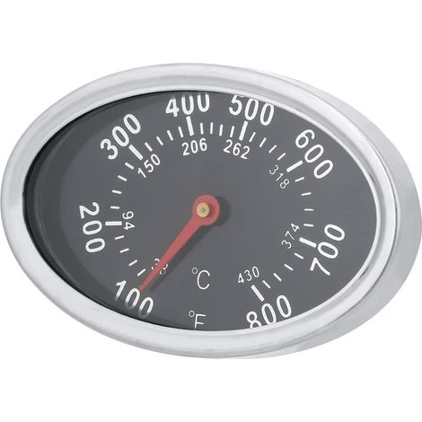 Thermomètre de Couvercle, 38 ℃ à 430 ℃ Ovale en Acier Inoxydable Barbecue Fumeur Gril Thermomètre Jauge de Température Remplacement de L'indicateur de Chaleur, 7,4 X 4,7 X 3,4 cm (1/5)