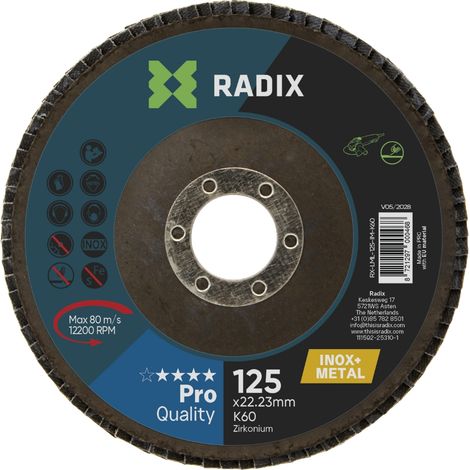 Disque à lamelles polissage inox & métal - Radix - 125 x 22.23 mm - K60 (1/3)