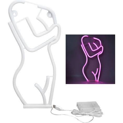 Panneau lumineux LED en forme de corps, décoration murale artistique, alimenté par USB, pour chambre à coucher, Bar, fête, mariage, rose (1/5)