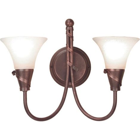 [GEBRAUCHT] B-Ware Elstead Wandleuchte Wandlampe Emily Kupfer Glas Handgearbeitet britisch Stil 247 (1/2)