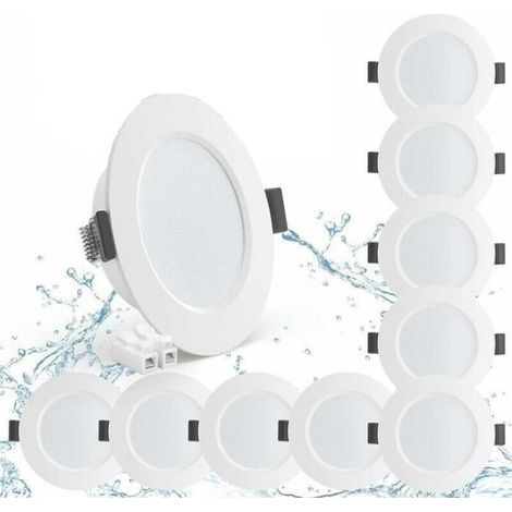 Tigrezy – 10er-Pack 5W IP44 LED-Einbaustrahler – Neutralweiß 4000K – Wasserdicht 450lm – 25mm Einbautiefe für Bad und Küche