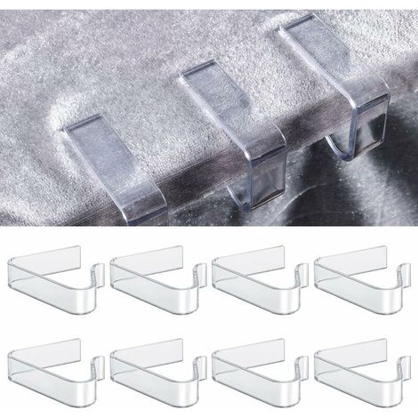 (Kleine Größe) 8 Stück Tischdeckenklammern aus Kunststoff, transparente Tischdeckenklammer Tischdeckenhalter Tischdeckenklammer für Tische mit einer Dicke von 1,7 bis 3,5 cm für Weihnachtsfeiern, Hoch (1/5)