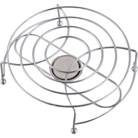 1x Chauffe-théière en acier inoxydable de 17 cm de diamètre, plaque chauffante, chauffe-théière argenté résistant à la chaleur et durable