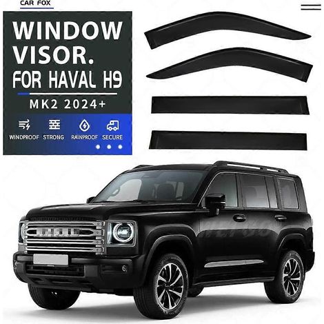 Accessoires de déflecteurs de pluie pour vitres latérales Haval H9 2024 2025, protection solaire en verre, 4 pièces ( ) (1/5)