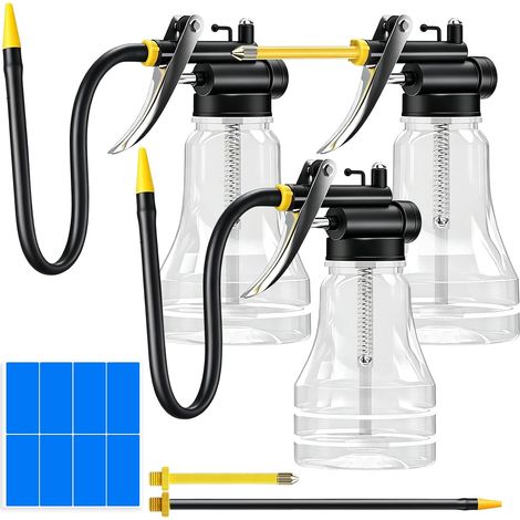 Lot de 3 Burette Huile, 300ml et 270ml Lubrificateur, Plastique (1/5)