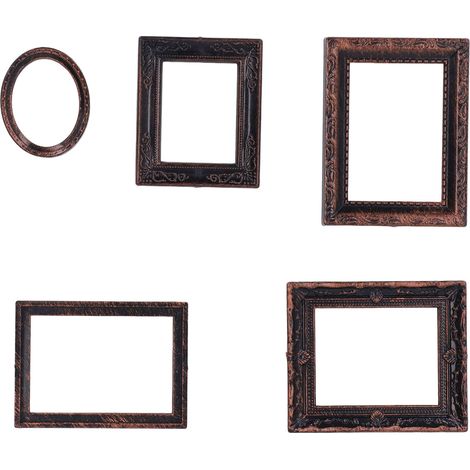 Cadre Photo Miniature Décoratif Vintage pour Maison de Poupée Échelle 1/12 - Lot de 5 Cadres (1/5)