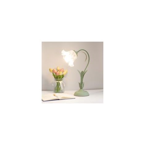 Tischlampe mit Blumenmuster, Leselampe, Vintage-Nachttischlampe mit Blumenmuster, dekorative Nachttischlampe für Wohn- und Schlafzimmer, Tischlampe, Wohnaccessoires - Crezuo