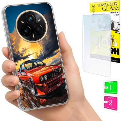 Custodia per Realme 14 Pro+ 5G / 14 Pro Plus 5G, cover posteriore + vetro 9H (1/5)