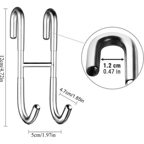 2 Stück Duschhaken aus Edelstahl mit Silikonschutz für Duschwände aus Glas, Wandmontage, Handtuchhaken (1/4)
