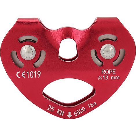 25 kN Aluminiumlegierung Hochleistungs-Seilrollenblock mit Drehgelenk für Kletterzwecke (rot) (1/5)