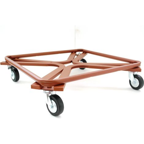 Carrello sottovaso quadrato con ruote industriali cm. 66 COTTO