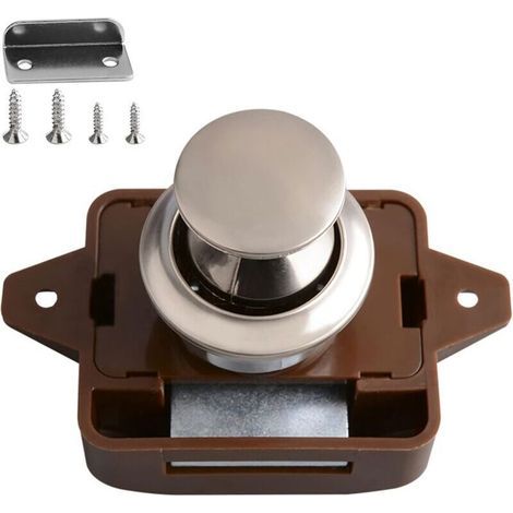 Serrures à bouton-poussoir pour meubles de camping-car, armoires, yachts, bateaux et tiroirs. (1/4)
