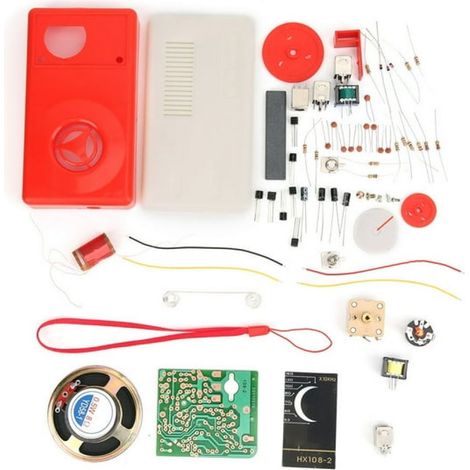 Kit d'apprentissage électronique, kit radio électronique à monter soi-même, kit radio électronique à 7 lampes HX108-2, ensemble d'apprentissage électronique, pièces détachées pour radio (1/5)