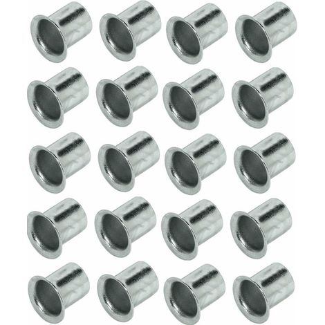– Lot de 20 douilles 7,5 mm en acier – Capacité de charge 100 kg – Pour taquets d'étagère meuble cuisine salle de bain (1/2)